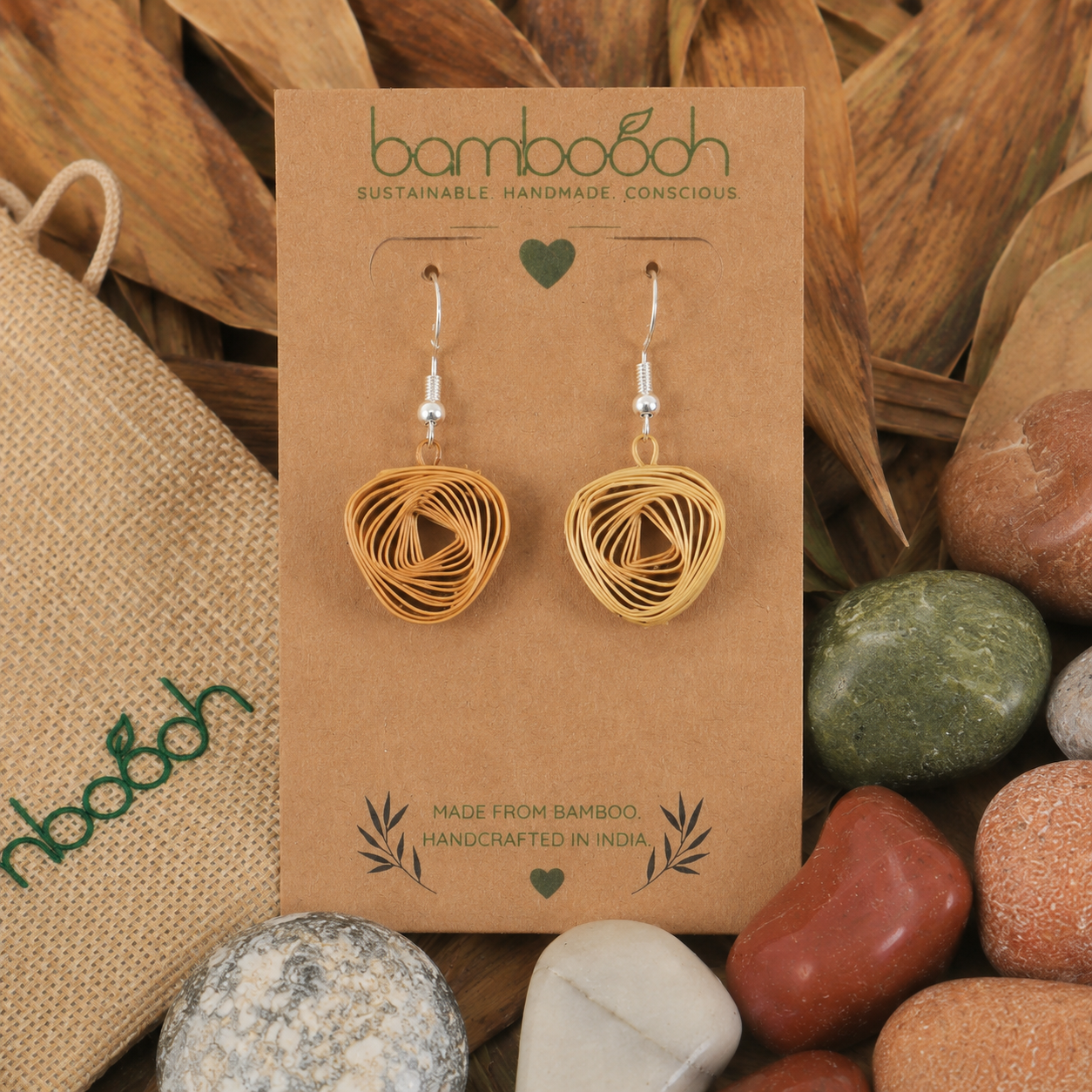 Rovelle– Handmade Bamboo Spiral Earrings