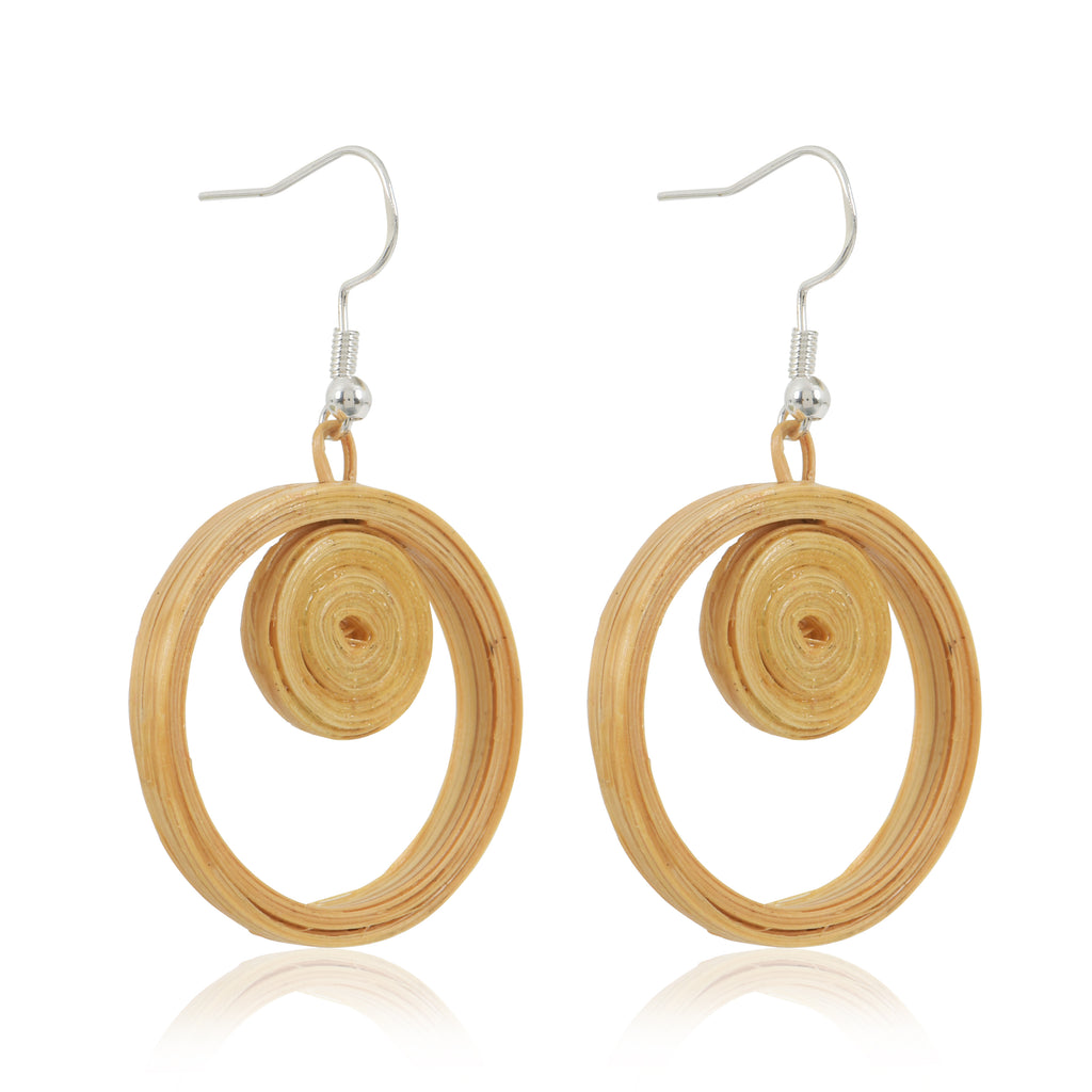 Helio – Circular Handmade Bamboo Earrings