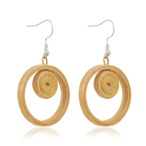 Helio – Circular Handmade Bamboo Earrings
