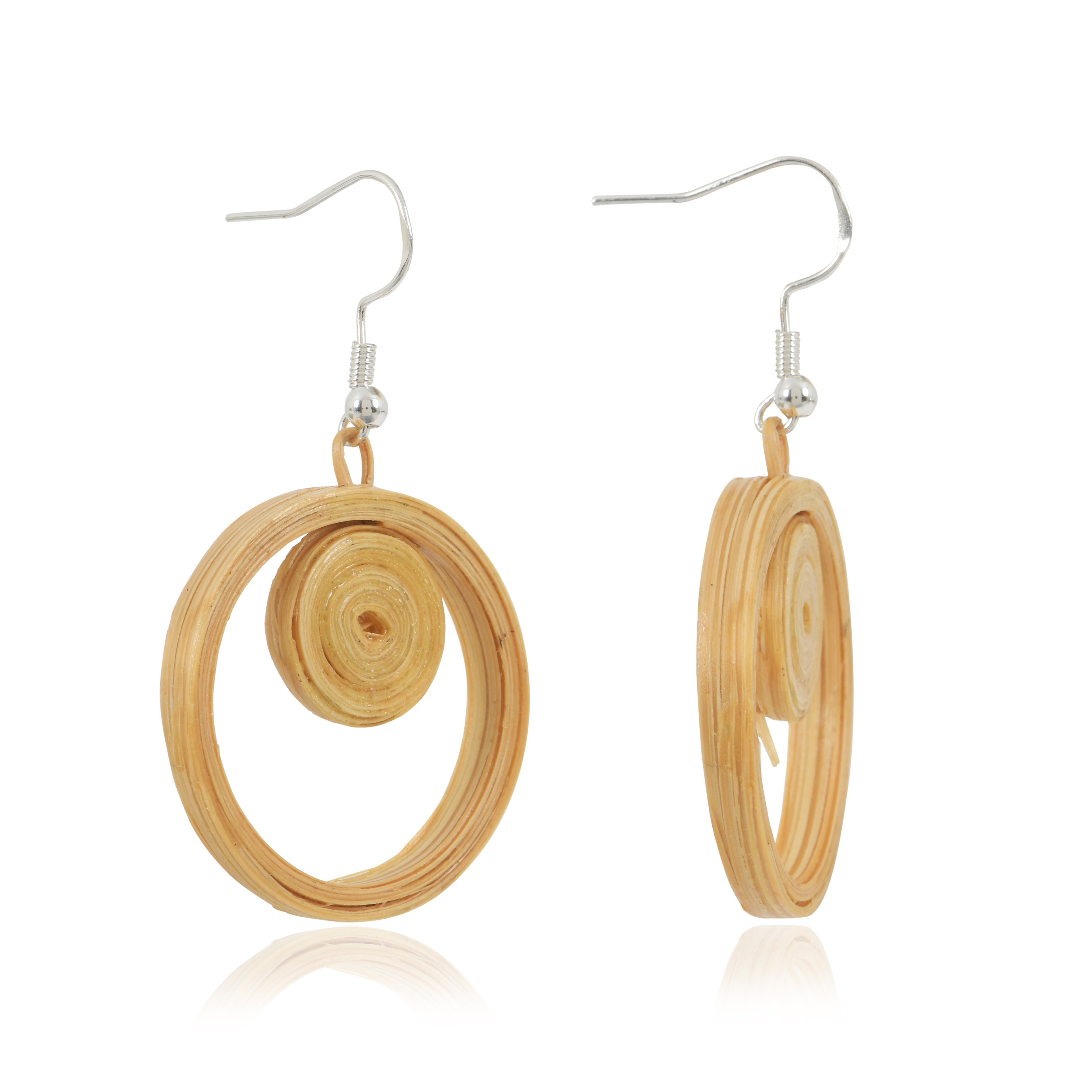 Helio – Circular Handmade Bamboo Earrings