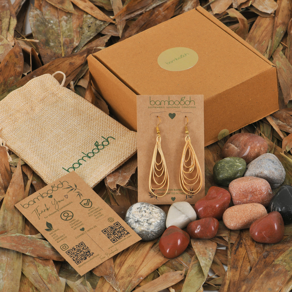 Elyra-Bamboo Dangle Earrings