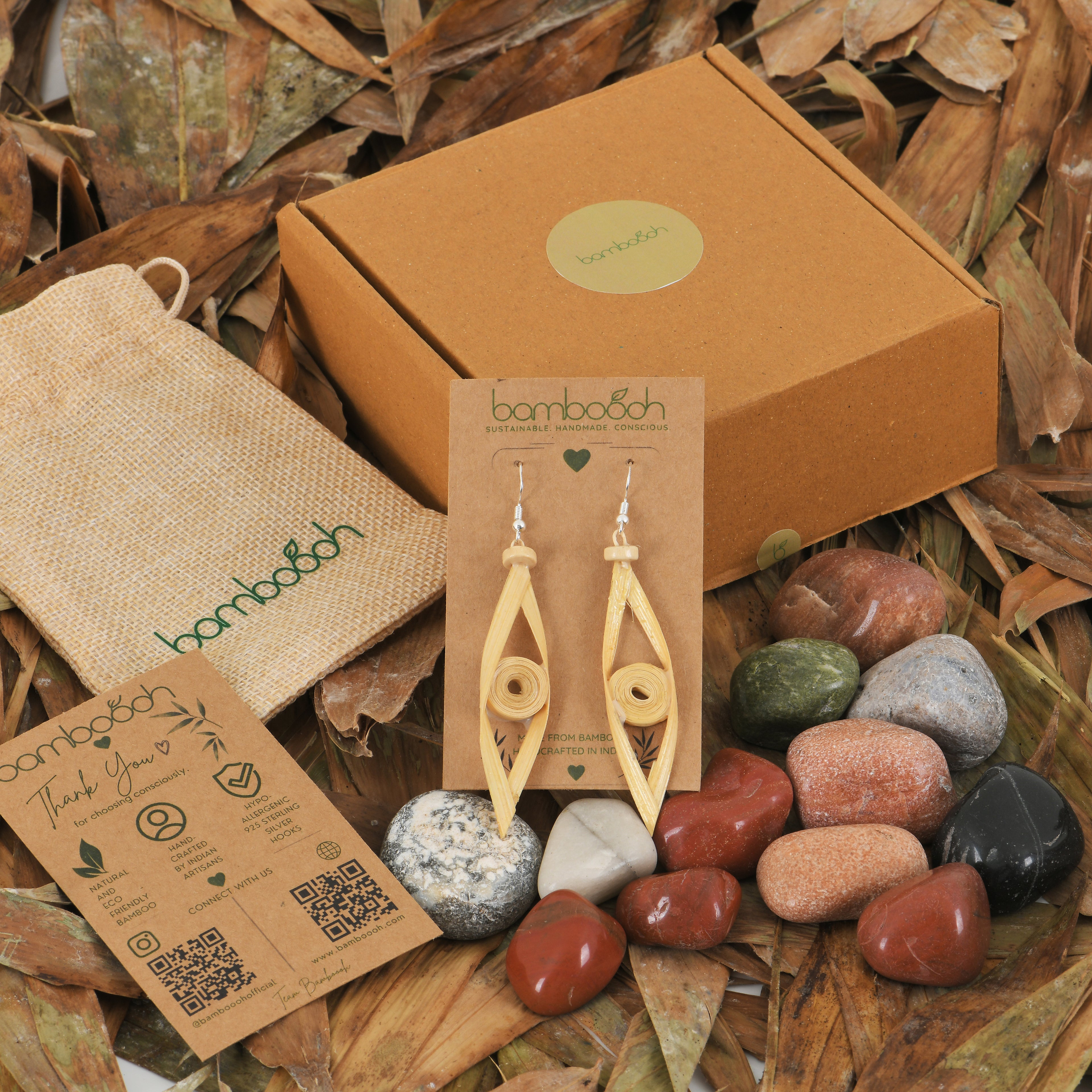 Aurex - Bamboo Dangle Earrings