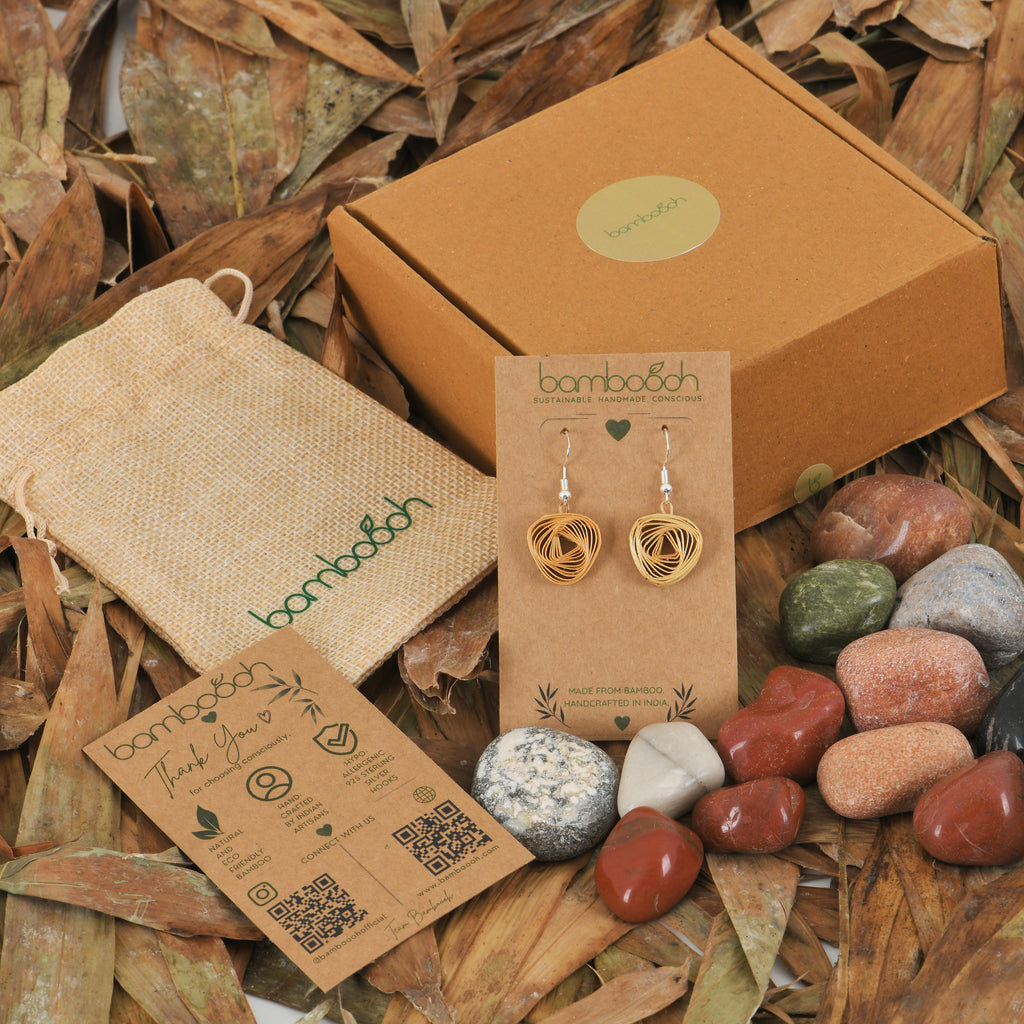Rovelle– Handmade Bamboo Spiral Earrings