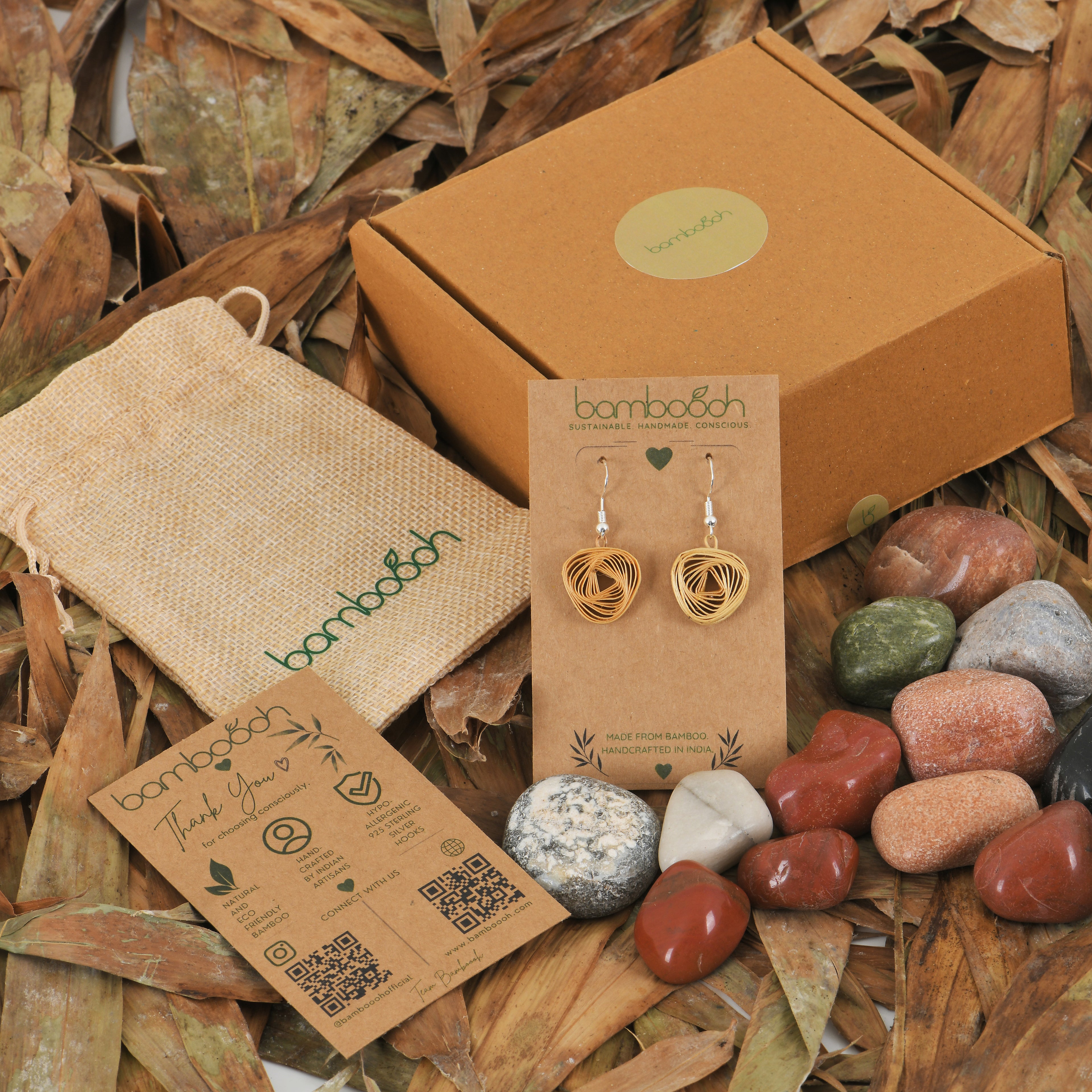 Rovelle– Handmade Bamboo Spiral Earrings