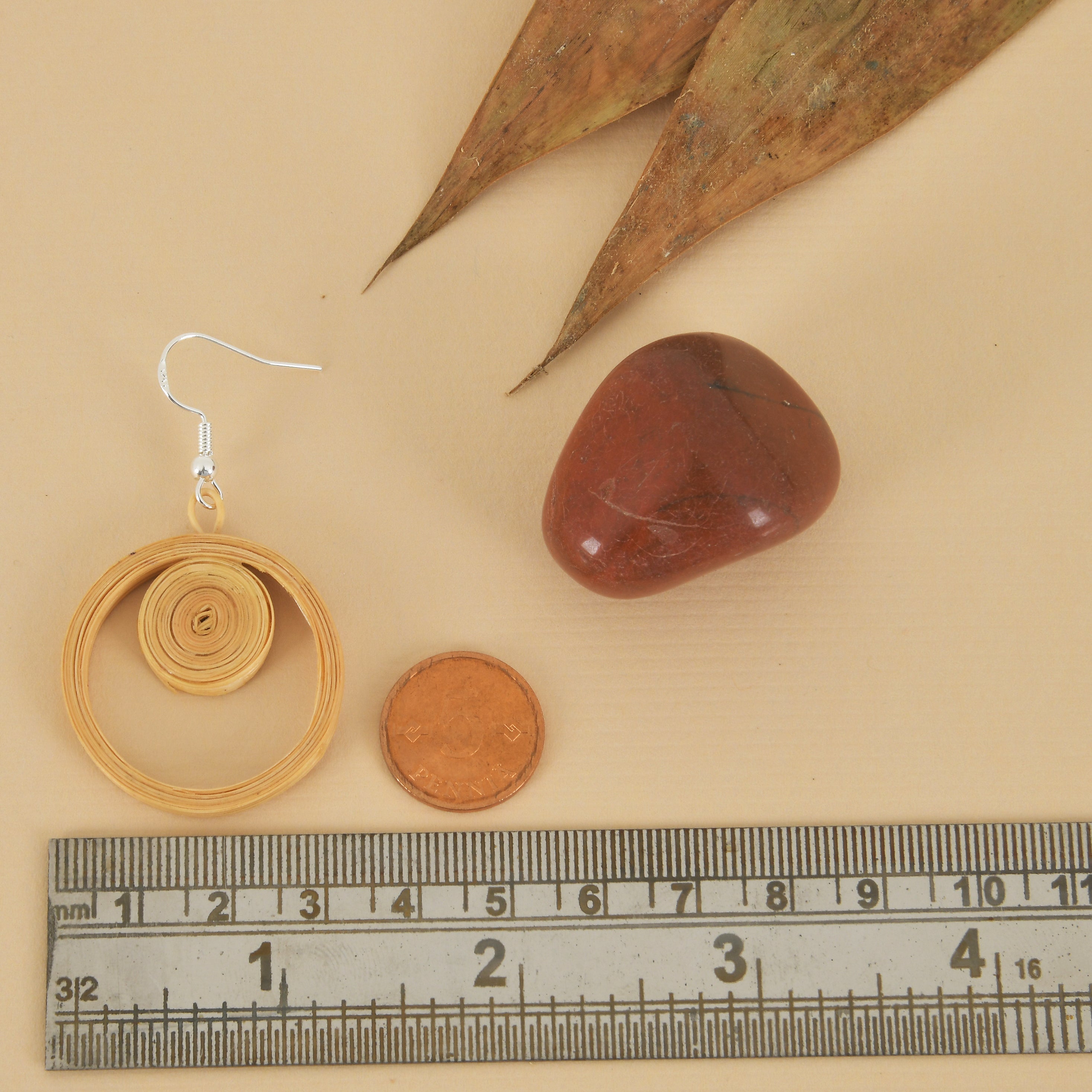Helio – Circular Handmade Bamboo Earrings