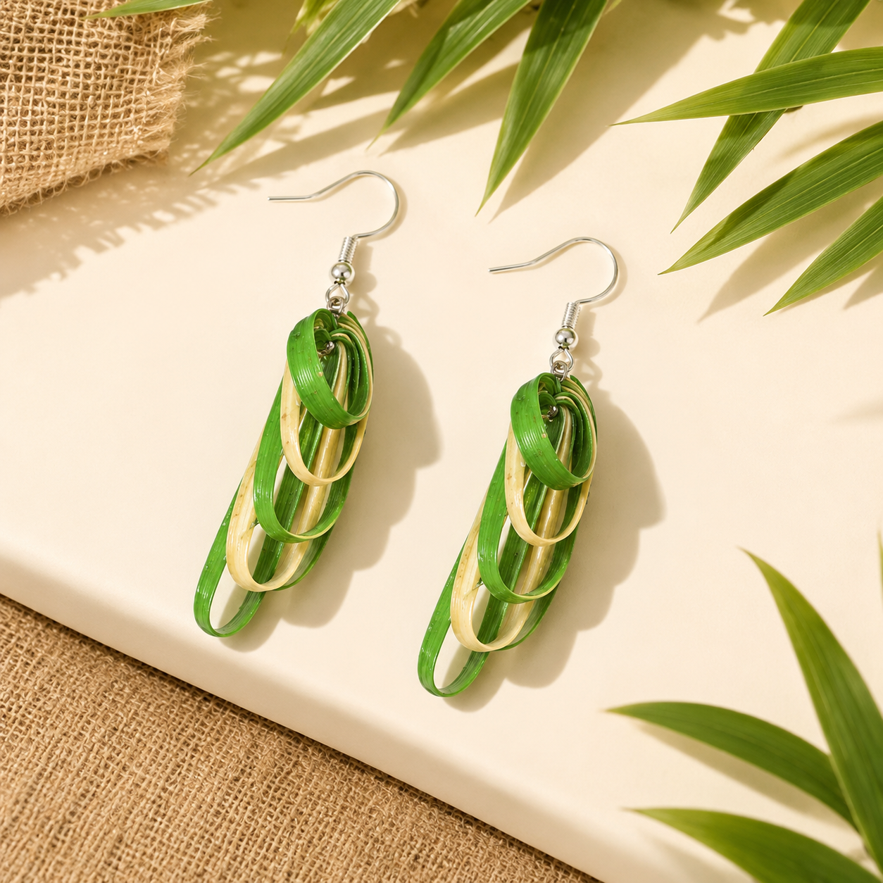 Frond - Bamboo Dangle Earrings