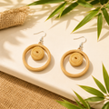 Helio – Circular Handmade Bamboo Earrings