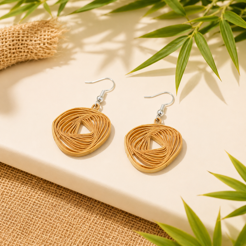 Rovelle– Handmade Bamboo Spiral Earrings