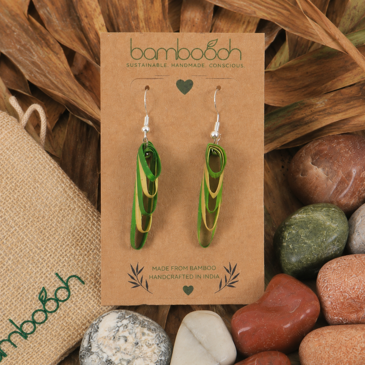 Frond - Bamboo Dangle Earrings