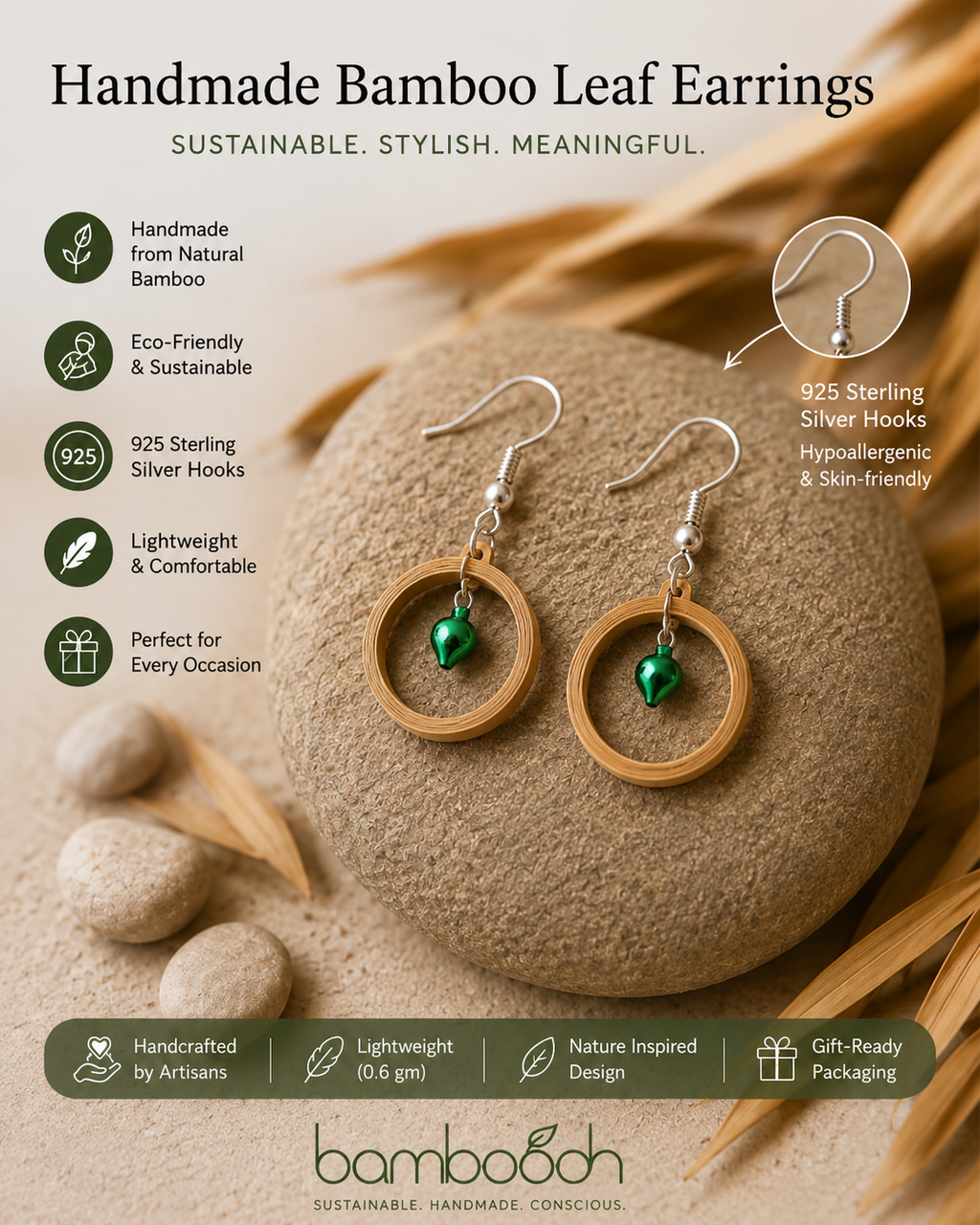Aurea - Bamboo Dangle Earrings