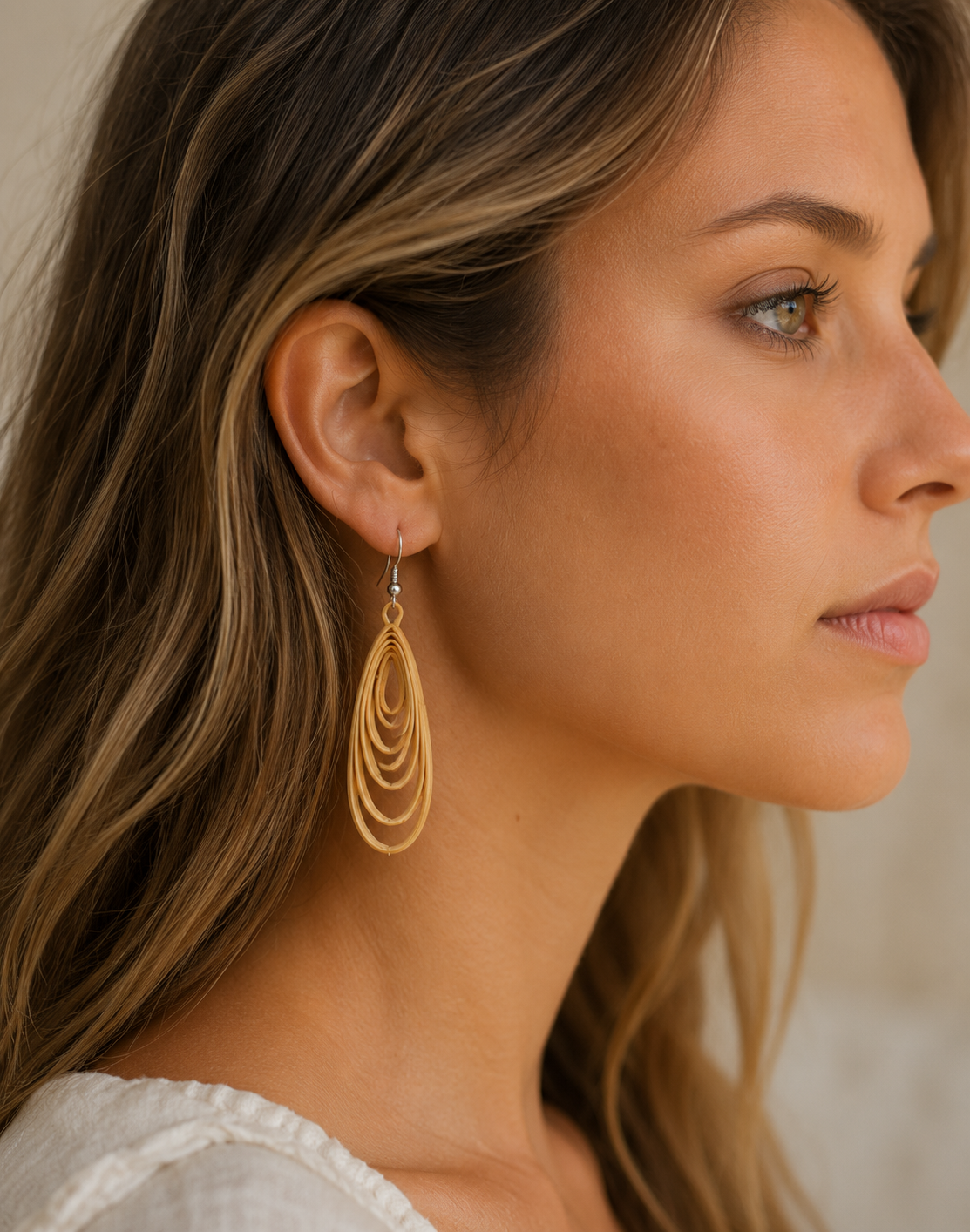 Elyra-Bamboo Dangle Earrings
